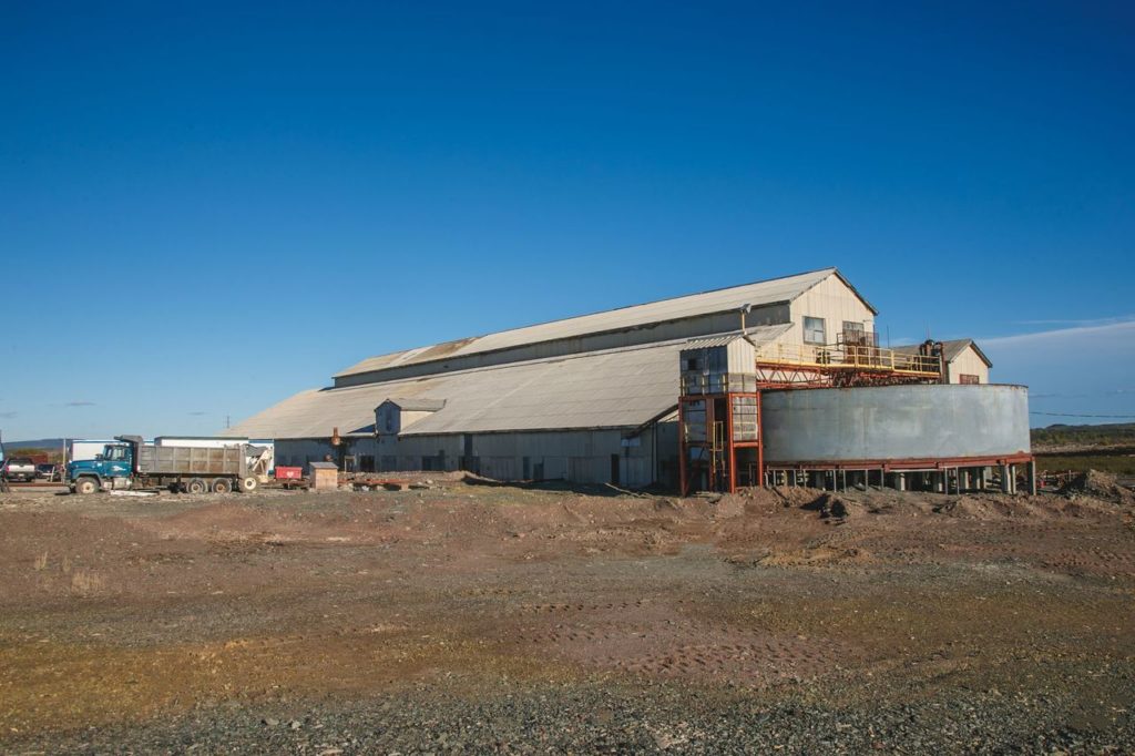 Buchans mine plant building, originally designed in 1927. On the BarCan mine site, many pieces of equipment are still used.