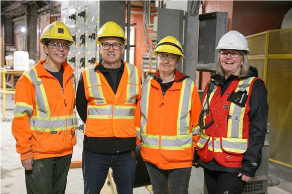 F. Humber, D. Corbett, S. Bennett, T. Pinsent in BarCan barite processing plant